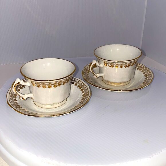 Laughlin China Semi Vitreousus Colonial Elizabethan Classic Tea Cup Saucer - Picture 10 of 14